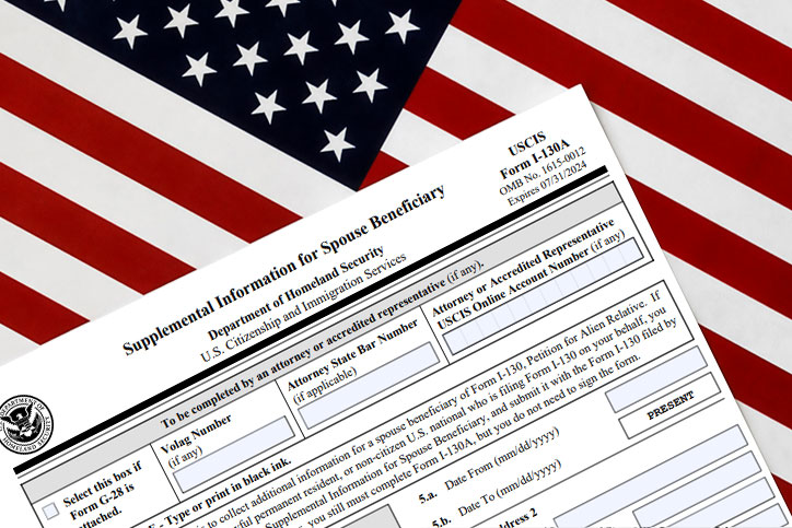 Form I-130A Supplement Information for Spouse Beneficiary